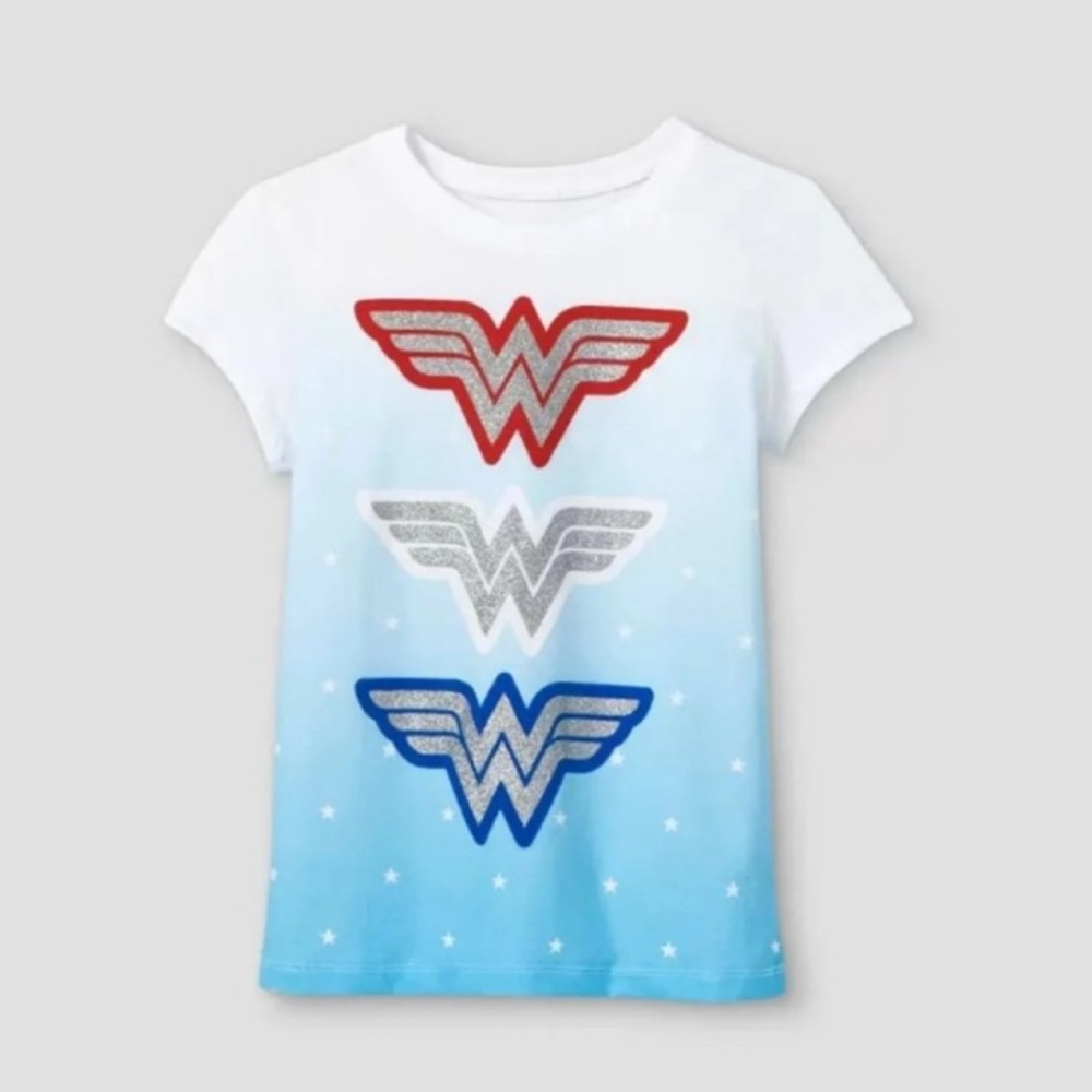 Wonder Woman DC Comics  XS(4/5) Girls Tee patriotic NEW